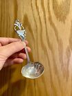 Th. Marthinsen Norway Sterling Silver Floral Pierced Handle Sauce Ladle Vintage