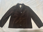 J. Jill Womens Suede Leather Jacket Brown Large