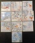 Japan Stamps Sakura# G265 Set Of 10 Winter Greeting 2020 stamps 84¥