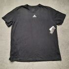 Adidas Men Shirt Fresh Tee Short Sleeve Size 2XL XXL Black White Crew Neck Adult