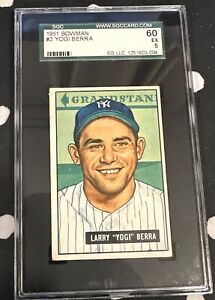 1951  Yogi Berra Bowman #2New York Yankees HOF SGC 5 EX