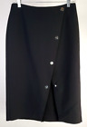 NEW TOPSHOP Black Size 6 Pencil Skirt Snap Front Slit Back Zip