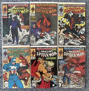6 lot series - Amazing Spider-Man #320 - 325 Assassin Nation Plot (1989)