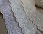 Dahlia & Butterfly Embroidery Cotton Lace Trim by the yard 2.8
