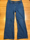 Vintage Men’s 30 X 32 Landlubber 70s Flare Dark Wash Bell Bottom Jeans, USA Made