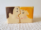 Vintage Perfect Match Salt And Pepper Shakers Man And Woman Mid Century, Plastic
