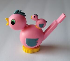 Vintage Pink Bird / Chick Toy Water Whistle ~ Hard Plastic