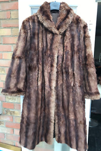 Vintage Womens Long Full 43” Length Fox Fur Coat Size UK16 L XL 41” Bust VGC