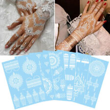 Henna Tattoo White Lace Indian Hand Temporary Tattoo Sticker Body Art Waterproof