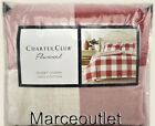 Charter Club Flannel Reversible QUEEN Duvet Cover & STANDARD Shams Set Red Check