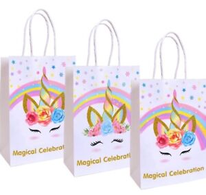 Unicorn Party Favor Bags Treat Bags Magical Celebration 16 per Pack