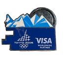 Torino 2006 Olympics Pin Winter Mountains VISA Card Gift Lapel Hat