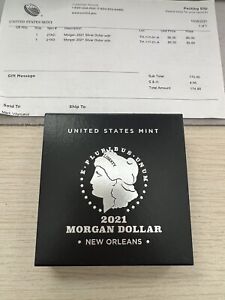 Morgan 2021 O $1 Silver Dollar New Orleans Mint Mark - BOX - COA