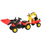 Kids Ride On Car Excavator Pedal Digger Bulldozer Toy with Bucket for 3-6 Year