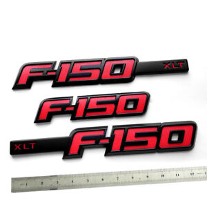 3x OEM F-150 XLT Emblem Badge Fender Rear 3D fits F150 F Black Red Genuine Parts