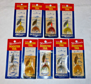 Vintage Lot of 1980's Worden's Rooster Tail Spinnerbaits on Cards NOS