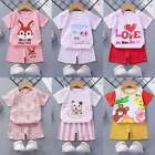 Summer Kids Clothing Set: 2pcs Cotton Outfit for Girls & Boys - Short Sleeve T-s