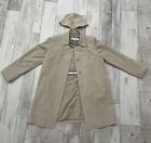 Liz Claiborne Long Beige Trench Coat Jacket Lined Womens Size M w/ Matching Hat