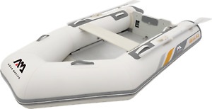 Inflatable Fishing Boat 9.1' ft Sports Boat w Aluminum Floor Gray4 Person New