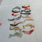 LOT OF 15 PAINTED HAND DONE  FISHING LURES MISC FLAT FISH