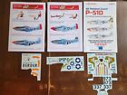 Lot x3 1/48 Kits-World P-51 Decals Lot Used KW148054 KW148185 Caracal CD48113