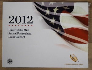 RARE 2012 US Mint Annual Uncirculated Dollar Coin Set w/Burnished Silver Eagle!