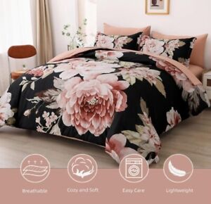 Luxury Premium 7 Piece Comforter Set Queen Soft Bed-in-a-bag Floral Pattern