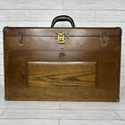 Vintage Union 7-Drawer Wood Machinist Tool Box Chest Antique Cabinet #746