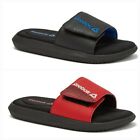 Reebok Youth Boys Blue or Red Memory Foam Adjustable Slip-on Slide Sandals: 3-6