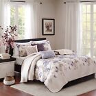 Madison Park Luna 6 Piece Printed Quilt Set with Throw Pillows