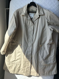 London Fog Trench Coat size 18W/ 18 1/2 Beige Vtg With Lining