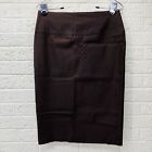 COLOR SWATCH Sz L Brown Straight Pencil Stretch Knee Skirt • VGUC‼ FREE S/H‼