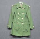 Daisy Fuentes Green Hip Length Jacket Double Breasted Womens Size M Green