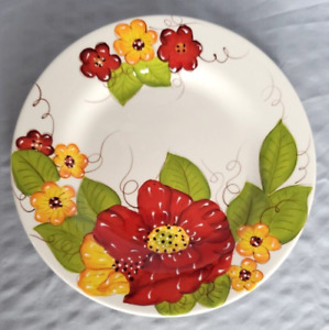 Red & Yellow Poppies Dinner Plate (LGA169) by Laurie Gates (Gatesware)