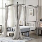 Metal Canopy Bed Frame With Headboard/Footboard Four-poster Bed Twin/Full/Queen