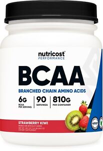 Nutricost BCAA Powder (Strawberry Kiwi) 90 Servings - Gluten Free and Non-GMO