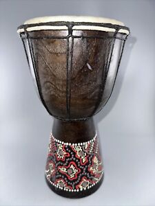 Hand Carved Djembe Percussion Drum 12 Inches Tall