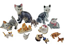 Vintage Lot of 13 Kitten and Cat Ceramic & Bone China Figurines-Free Shipping