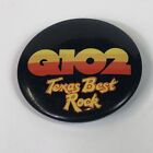 Q102 Texas Best Rock Vintage Pin Back Button Black Small 1 3/4
