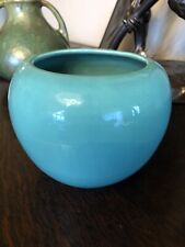 Green 4.5” Bauer Pottery Fred Johnson Hand Thrown Hi Fire Porcelain Rose Bow