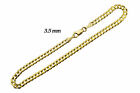 14k Solid Yellow Gold 3.5mm Men Women Cuban Link Bracelet Size 7