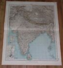1929 MAP OF BRITISH INDIA PAKISTAN NEPAL BANGLADESH HIMALAYA KARAKORAM SRI LANKA