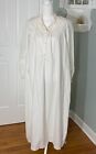 Antique Victorian Edwardian Nightgown White Cotton Pintuck Pleats Lace Long