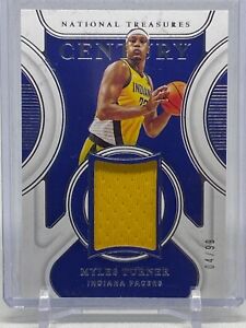 2021-22 National Treasures Myles Turner Century Materials Jersey /99 Pacers