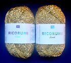 LOT OF 2 Rico RICOMURI LAME Yarn #2 GOLD SPARKLING & SHIMMERING Details Borders