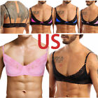 US Lace Sissy Bra for Men Crossdressing Underwear Bralette Wire-Free Lingerie
