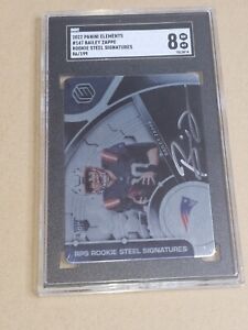 2022 Panini Elements Bailey Zappe RPS Steel Signatures Rookie Auto RC /199 SGC 8