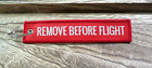 REMOVE BEFORE FLIGHT KEYCHAIN |  MADE in USA durable red canvas pilot motorcycle