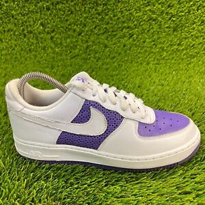 Nike Air Force 1 Womens Size 8.5 White Purple Athletic Running Shoes Sneakers