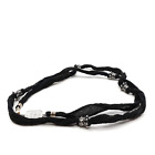 King Baby Studio Multi Wrap Black Silk Bracelet With Crown Beads